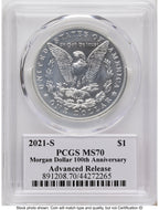 2021 6 Coin Morgan & Peace Dollar Set AR Thomas Cleveland Americana PCGS MS70