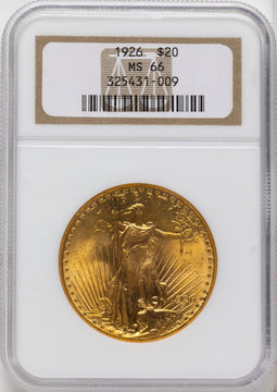 1926 $20 Saint-Gaudens Double Eagle NGC MS66