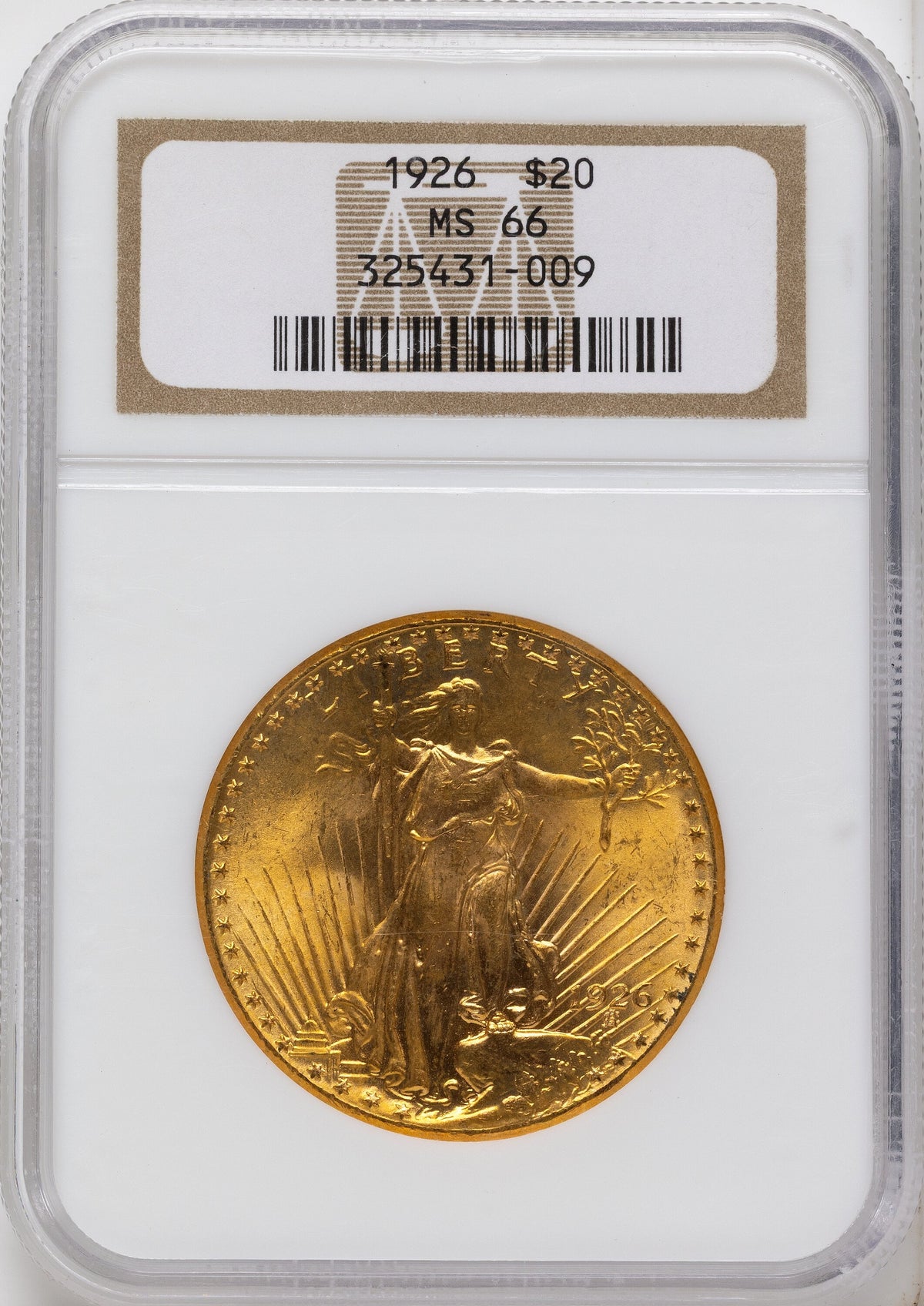 1926 $20 Saint-Gaudens Double Eagle NGC MS66