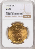 1915-S $20 Saint-Gaudens Double Eagle NGC MS64