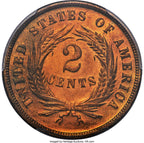 1869 2C RB CAC Proof Two Cent Pieces PCGS PR67