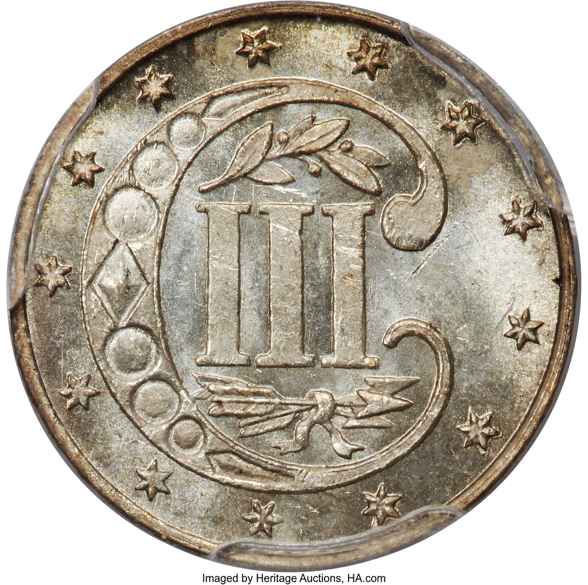 1869 3CS Three Cent Silver PCGS MS66+