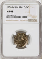 1938-D/S 5C FS-511 Buffalo Nickel NGC MS68