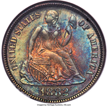 1882 10C F-103 Seated Dime NGC MS68