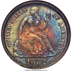 1882 10C F-103 Seated Dime NGC MS68