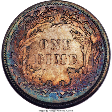 1882 10C F-103 Seated Dime NGC MS68