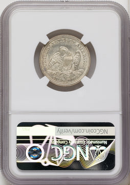 1854 25C ARROWS Seated Quarter NGC MS65