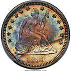 1889 25C CAC Seated Quarter PCGS MS67+