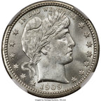 1909 25C Barber Quarter NGC MS67