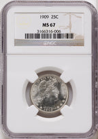 1909 25C Barber Quarter NGC MS67
