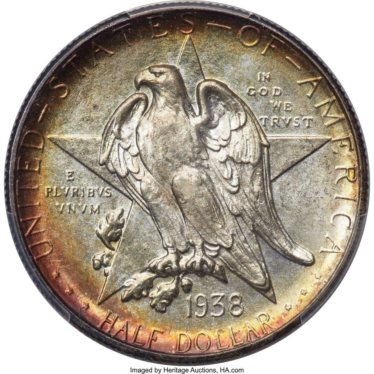 1938-D 50C Texas Commemorative Silver PCGS MS68