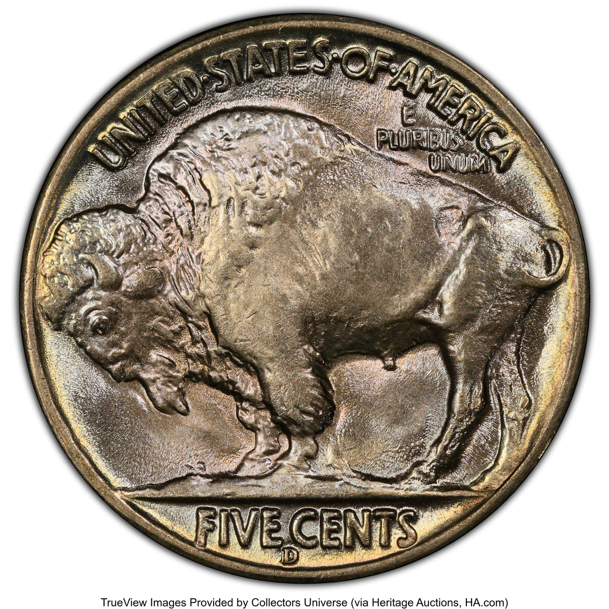 1938-D/D 5C CAC Buffalo Nickel PCGS MS67+
