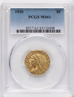 1910 $5 Indian Half Eagle PCGS MS61