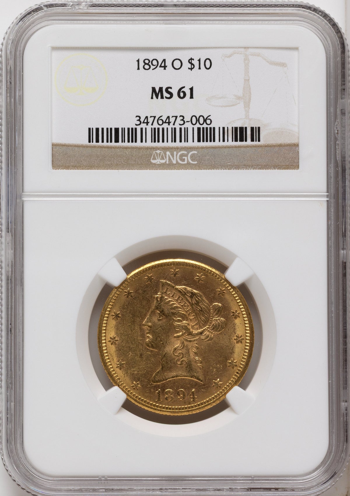 1894-O $10 Liberty Eagle NGC MS61