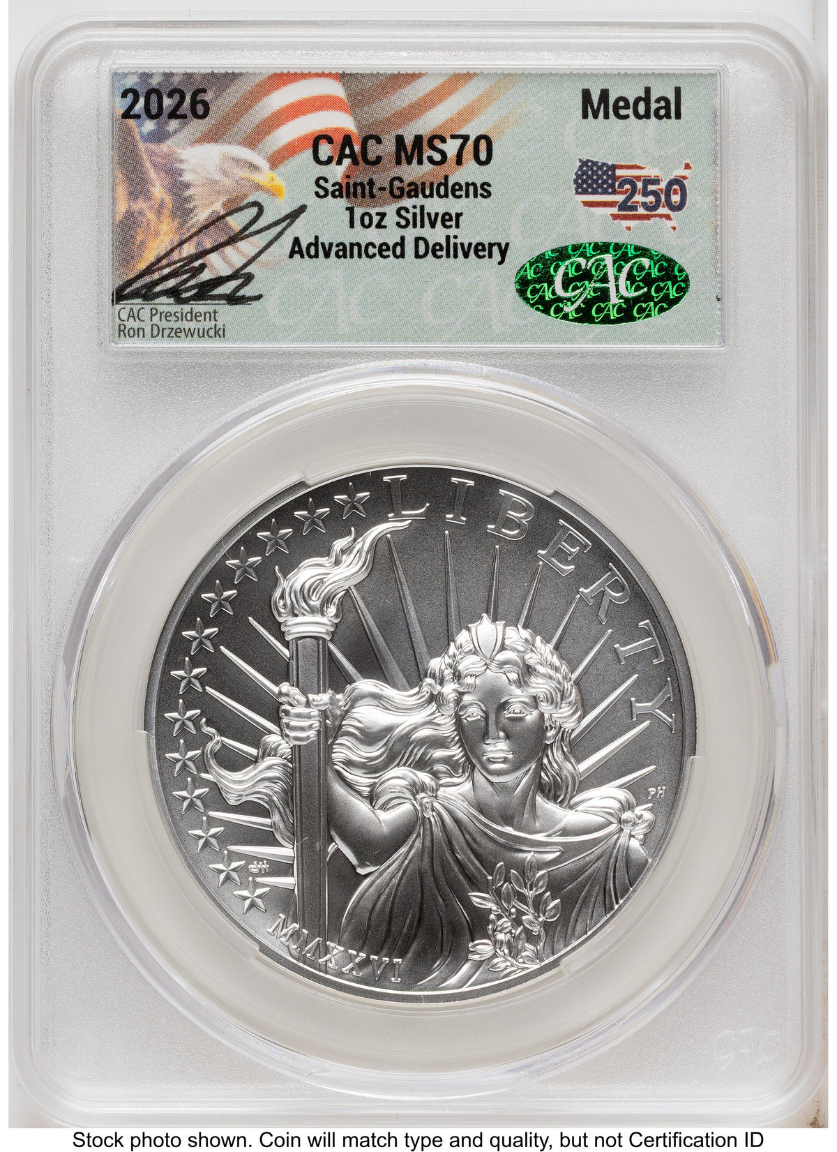 2026 2 Coin Best of the Mint 1907 Saint Gaudens $20 Gold 1 oz and Silver 1 oz Medal Set Advanced Delivery Ron Drzewucki America 250 CACG MS70
