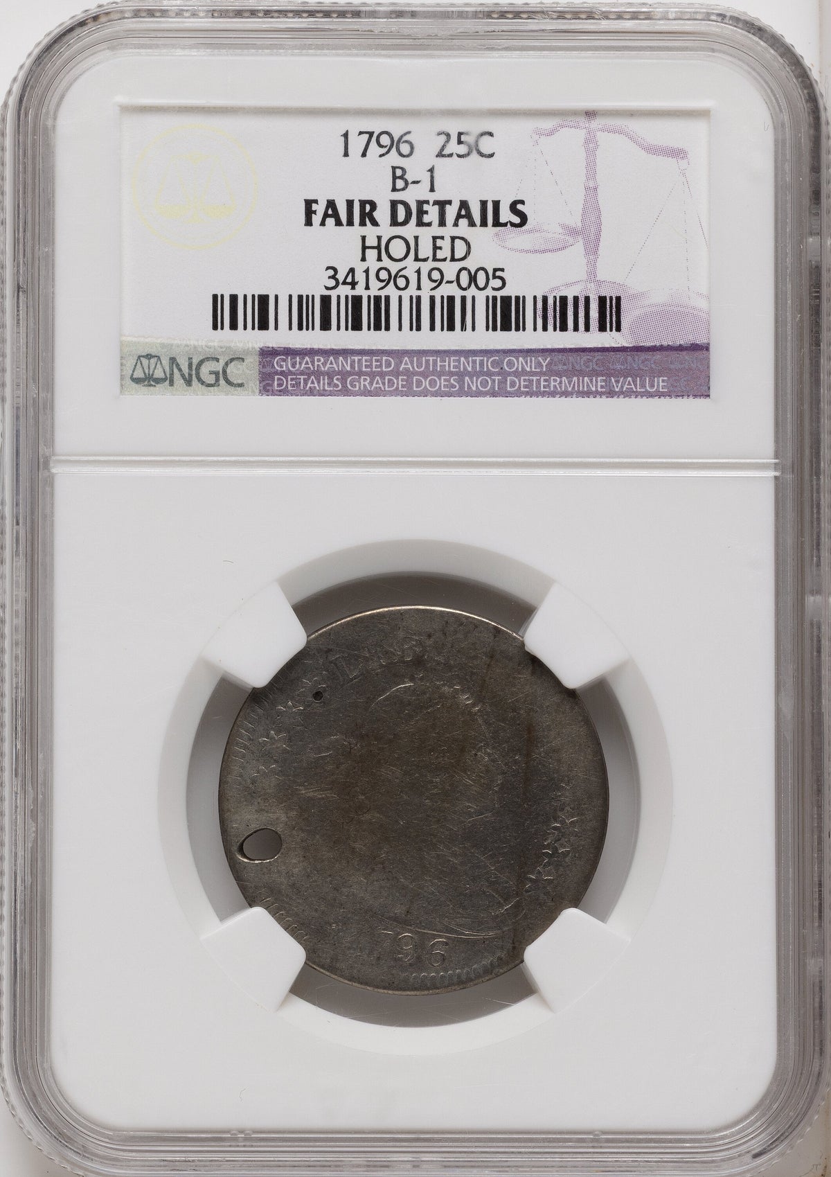 1796 25C B-1 Early Quarter Details NGC F12