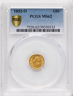 1852-O G$1 Gold Dollar PCGS MS62