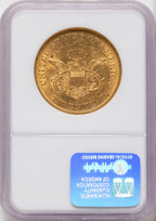 1857-S $20 Liberty Double Eagle NGC AU58