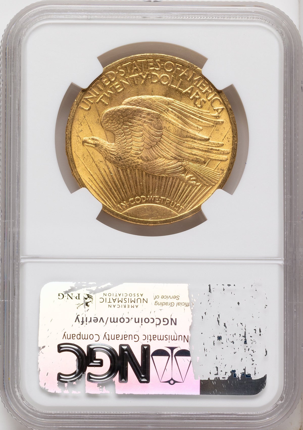 1908 $20 MOTTO Saint-Gaudens Double Eagle NGC MS64