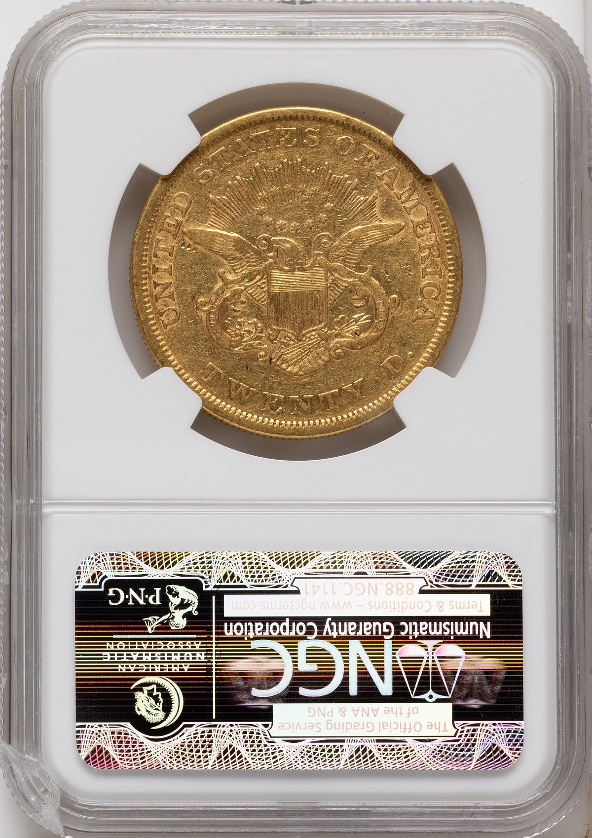 1854 $20 Small Date CAC Liberty Double Eagle NGC XF45