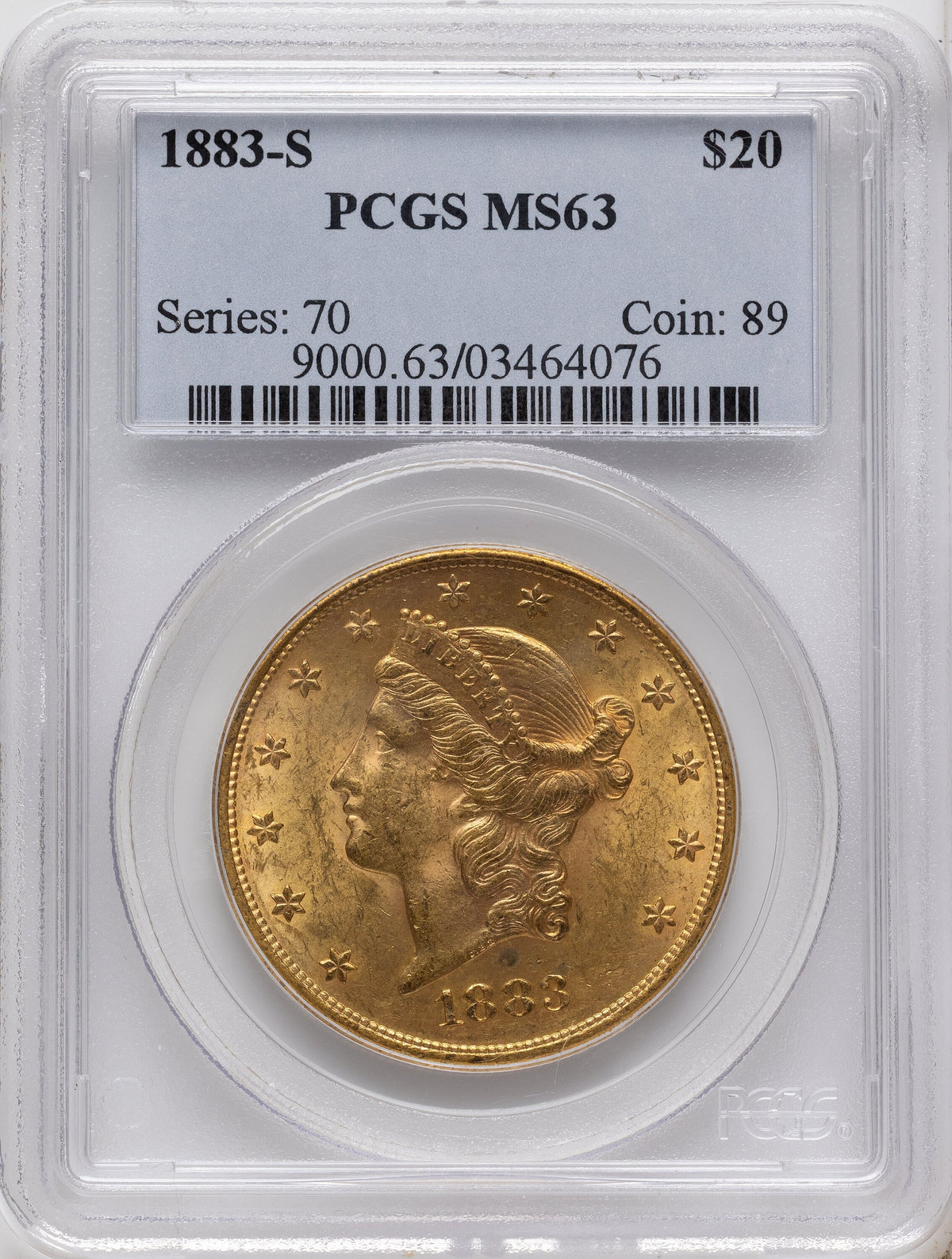 1883-S $20 Liberty Double Eagle PCGS MS63