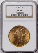 1903-S $20 Liberty Double Eagle NGC MS65