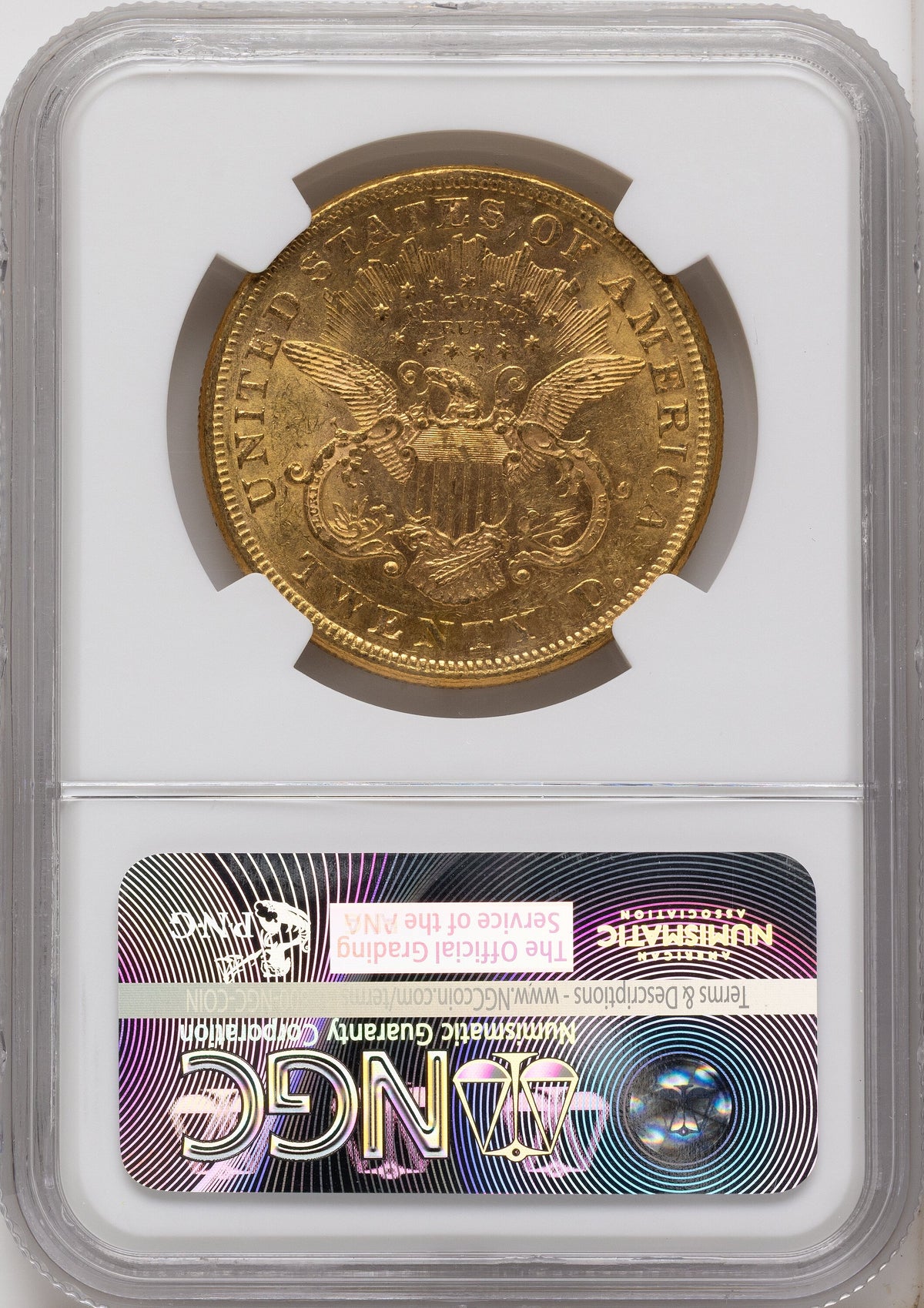 1876 $20 CAC Liberty Double Eagle NGC MS61
