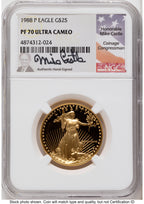 1988 Proof Gold Eagle 1.85 oz Mike Castle NGC PF70