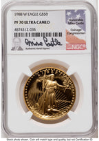 1988 Proof Gold Eagle 1.85 oz Mike Castle NGC PF70