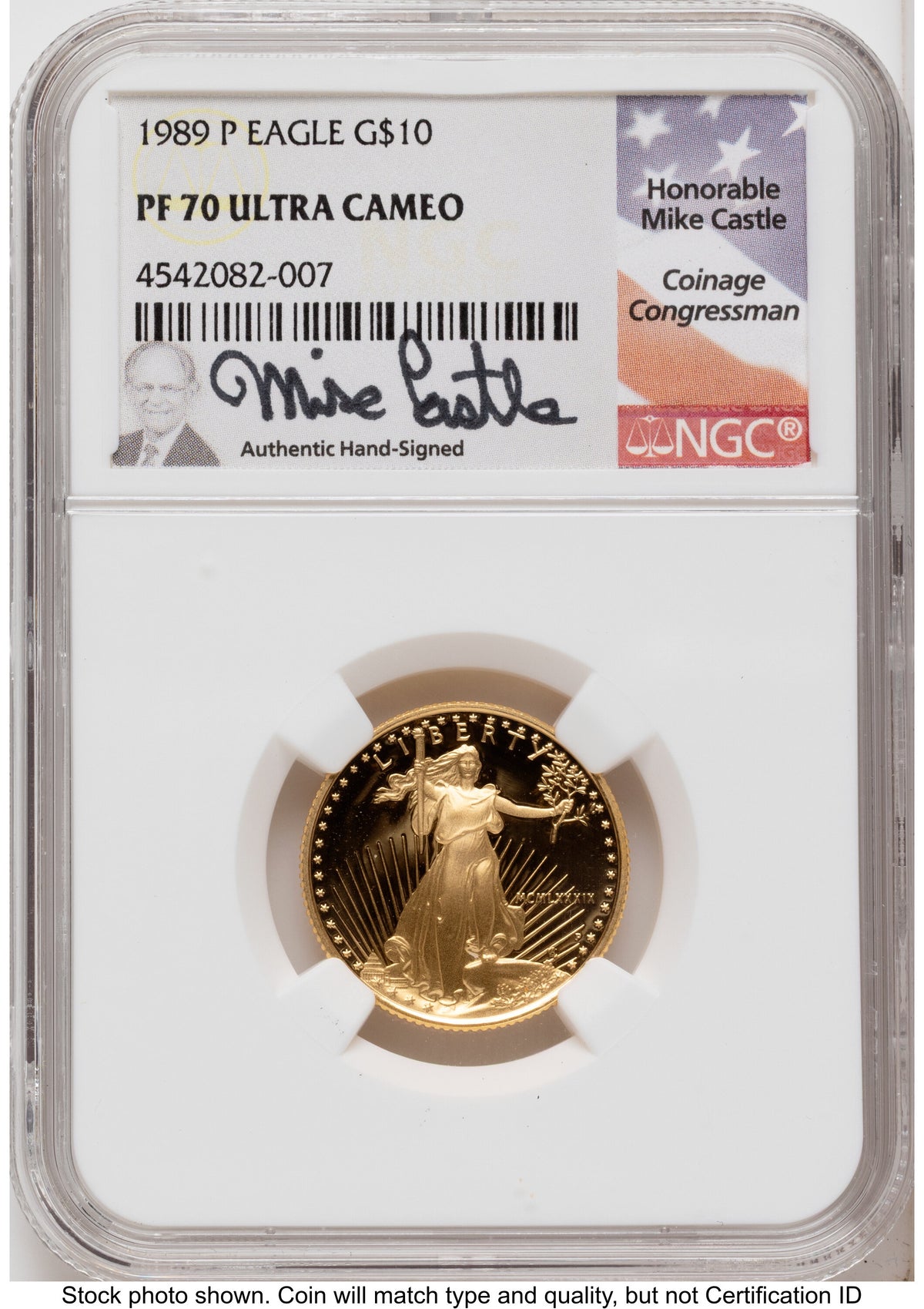 1989 Proof Gold Eagle 1.85 oz Mike Castle NGC PF70