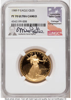 1989 Proof Gold Eagle 1.85 oz Mike Castle NGC PF70