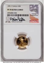 1991 Proof Gold Eagle 1.85 oz Mike Castle NGC PF70