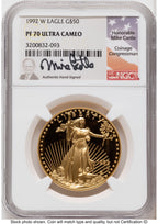 1992 Proof Gold Eagle 1.85 oz Mike Castle NGC PF70
