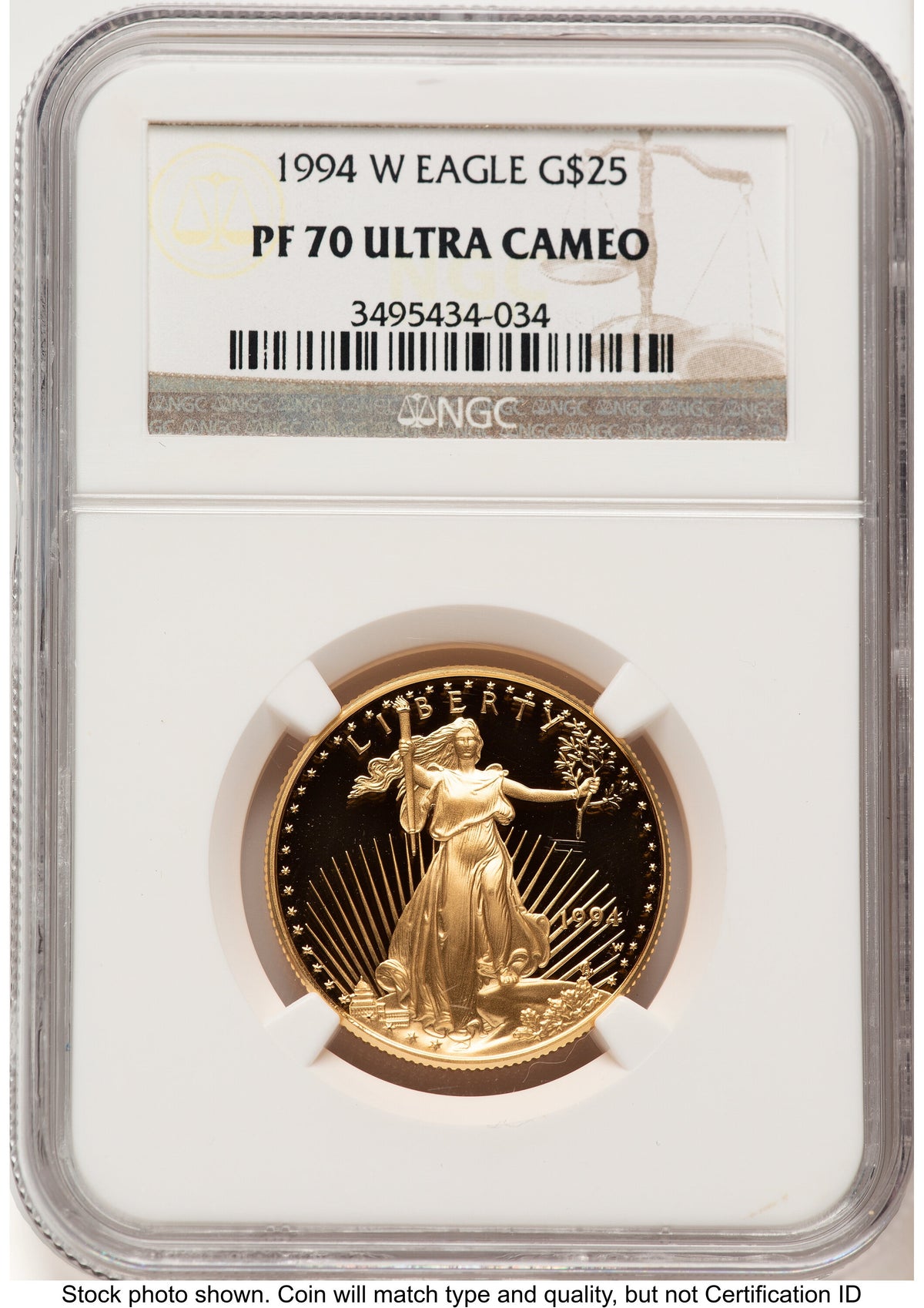 1994-W Proof Gold Eagle 1.85 oz Brown Label NGC PF70