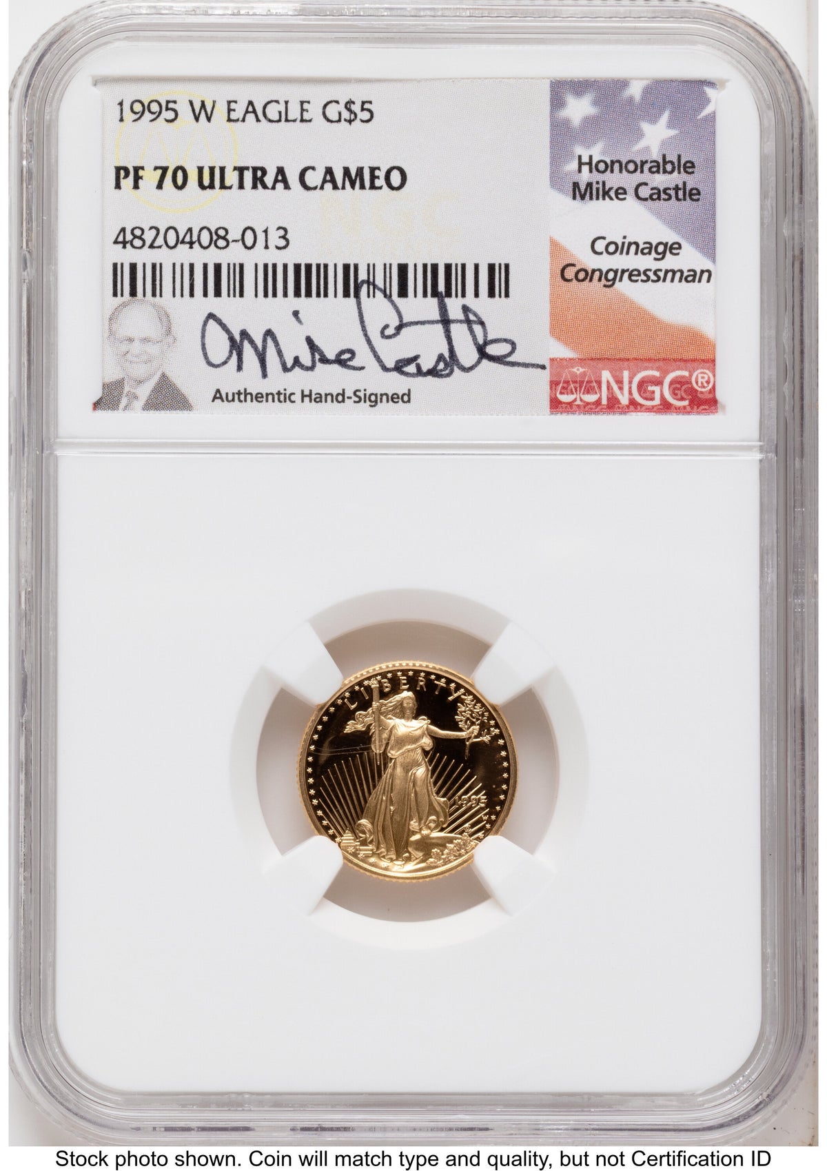 1995-W Proof Gold Eagle 1.85 oz Mike Castle NGC PF70