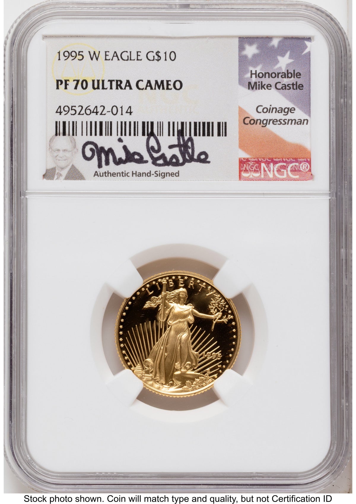 1995-W Proof Gold Eagle 1.85 oz Mike Castle NGC PF70