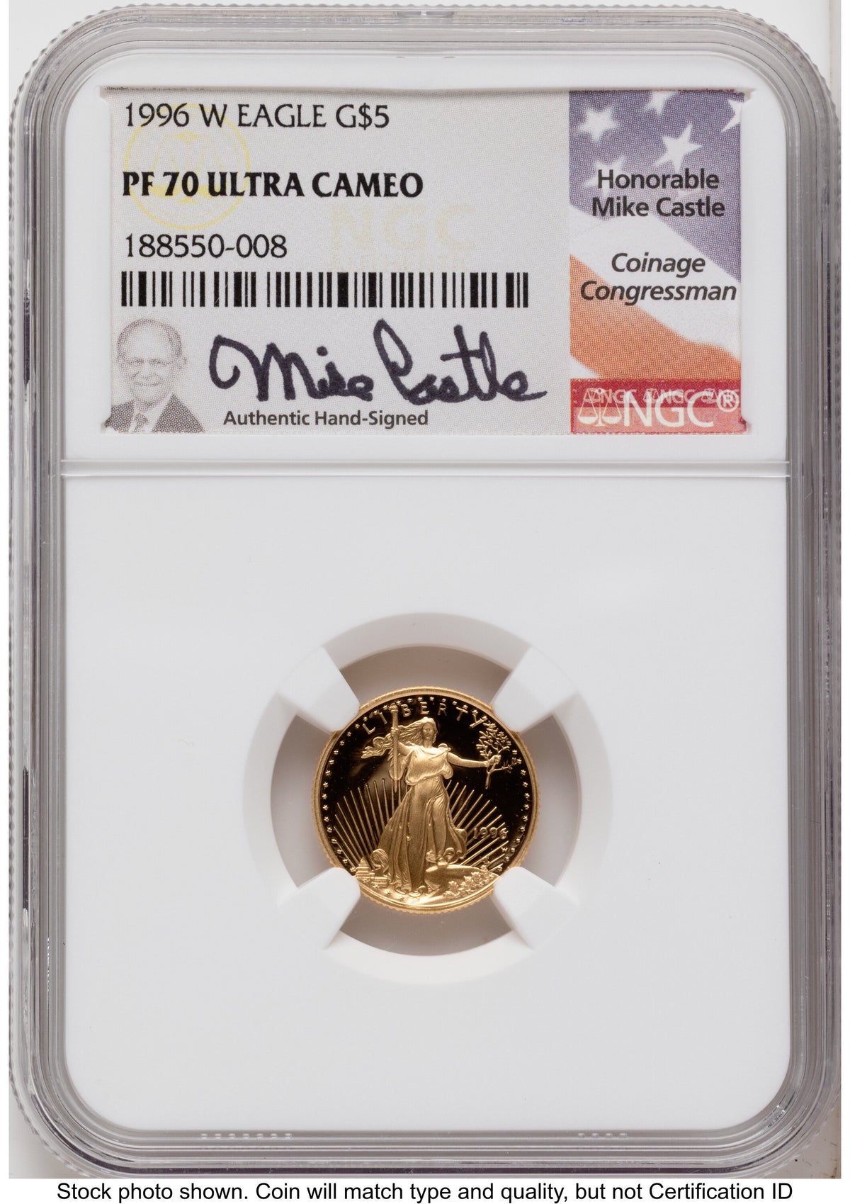 1996-W Proof Gold Eagle 1.85 oz Mike Castle NGC PF70