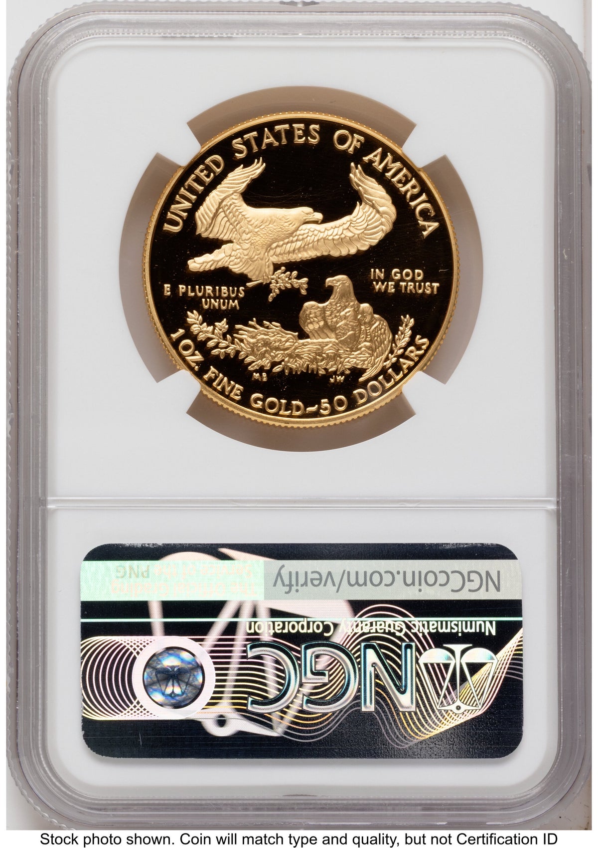 1996-W Proof Gold Eagle 1.85 oz Mike Castle NGC PF70