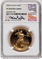 2002-W Proof Gold Eagle 1.85 oz Mike Castle NGC PF70