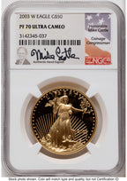 2003-W Proof Gold Eagle 1.85 oz Mike Castle NGC PF70