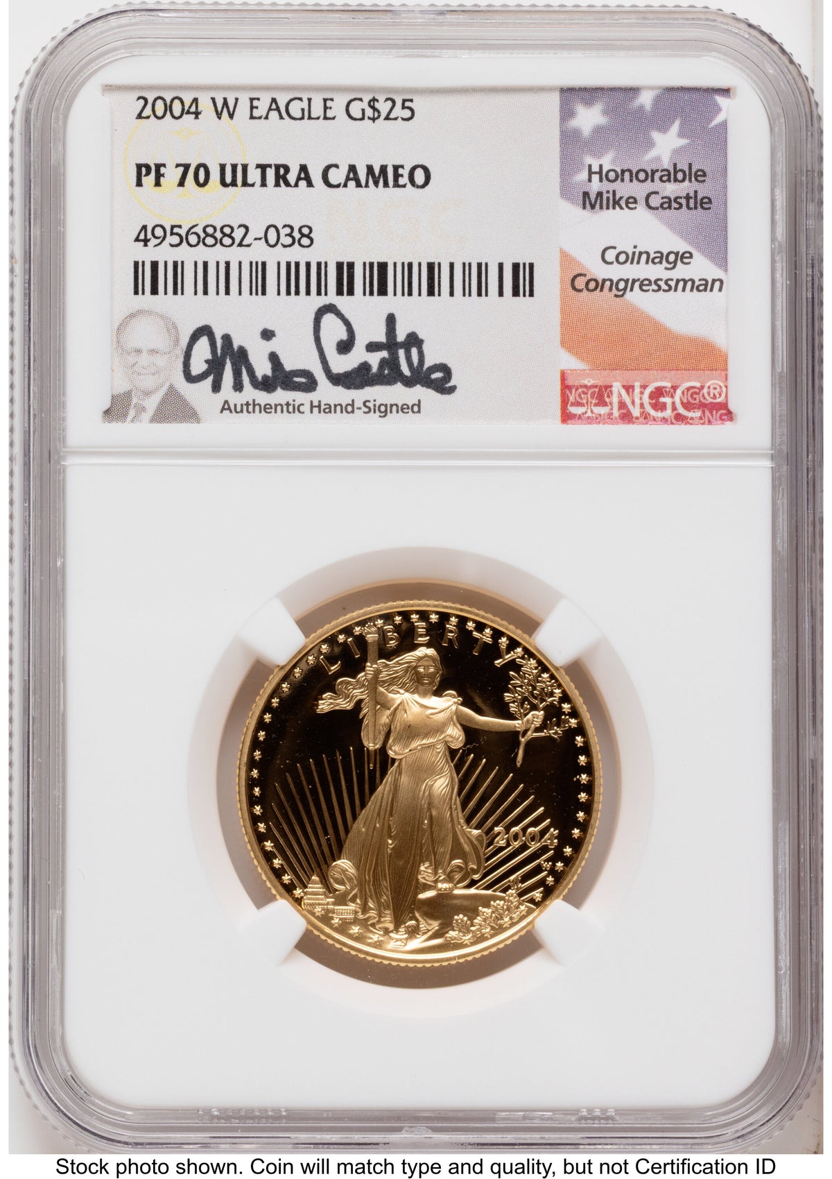 2004-W Proof Gold Eagle 1.85 oz Mike Castle NGC PF70