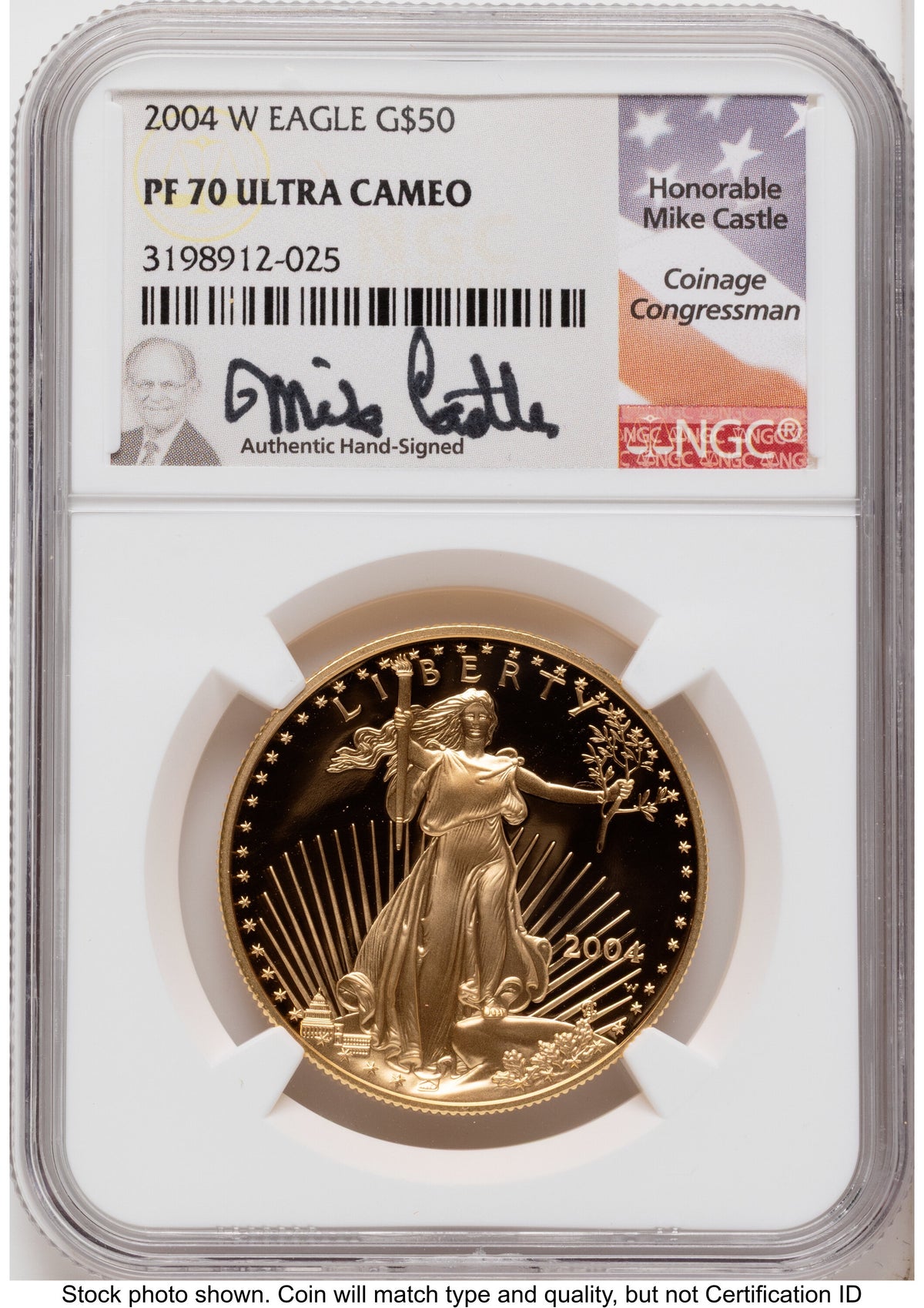2004-W Proof Gold Eagle 1.85 oz Mike Castle NGC PF70