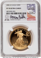 2006-W Proof Gold Eagle 1.85 oz Mike Castle NGC PF70