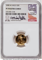 2008-W Proof Gold Eagle 1.85 oz Mike Castle NGC PF70