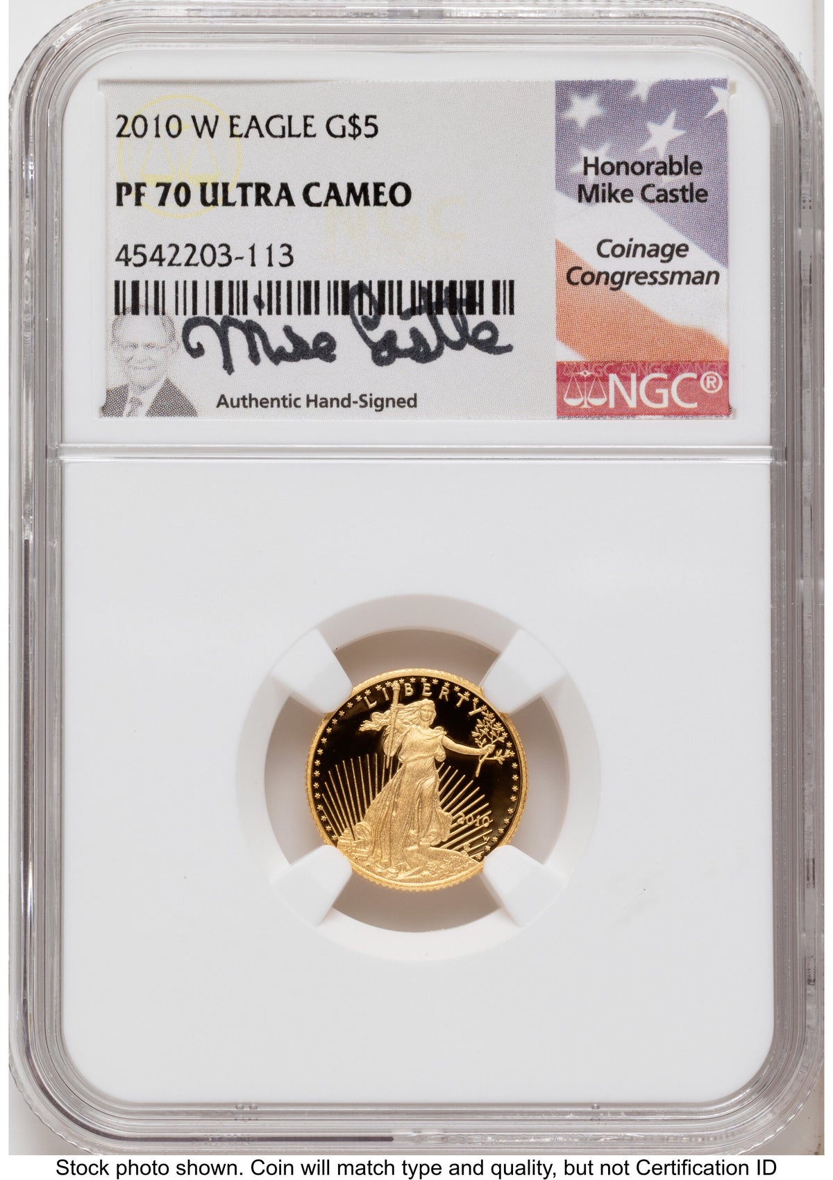 2010-W Proof Gold Eagle 1.85 oz Mike Castle NGC PF70