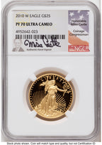 2010-W Proof Gold Eagle 1.85 oz Mike Castle NGC PF70