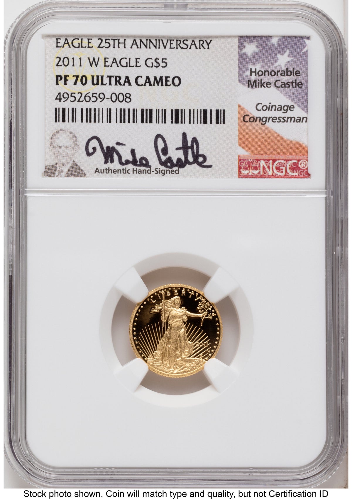 2011-W Proof Gold Eagle 1.85 oz Mike Castle NGC PF70