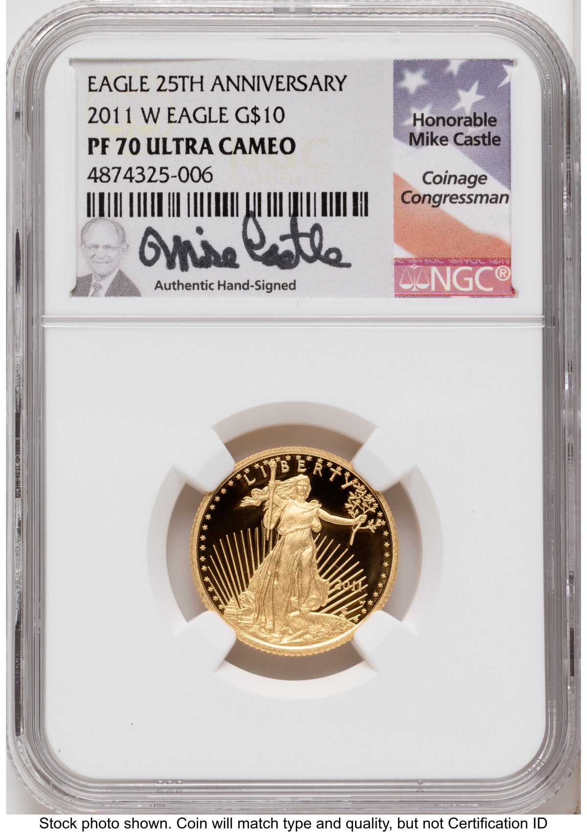 2011-W Proof Gold Eagle 1.85 oz Mike Castle NGC PF70