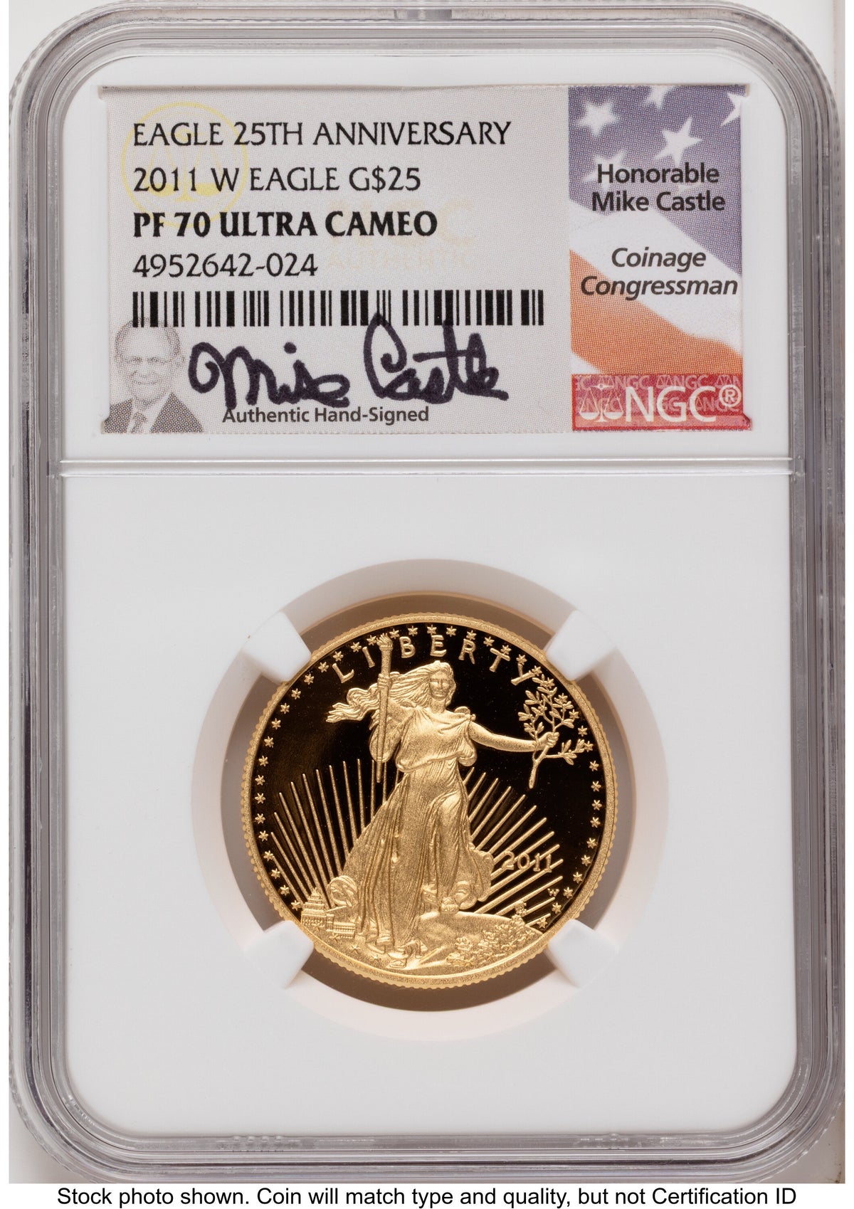 2011-W Proof Gold Eagle 1.85 oz Mike Castle NGC PF70