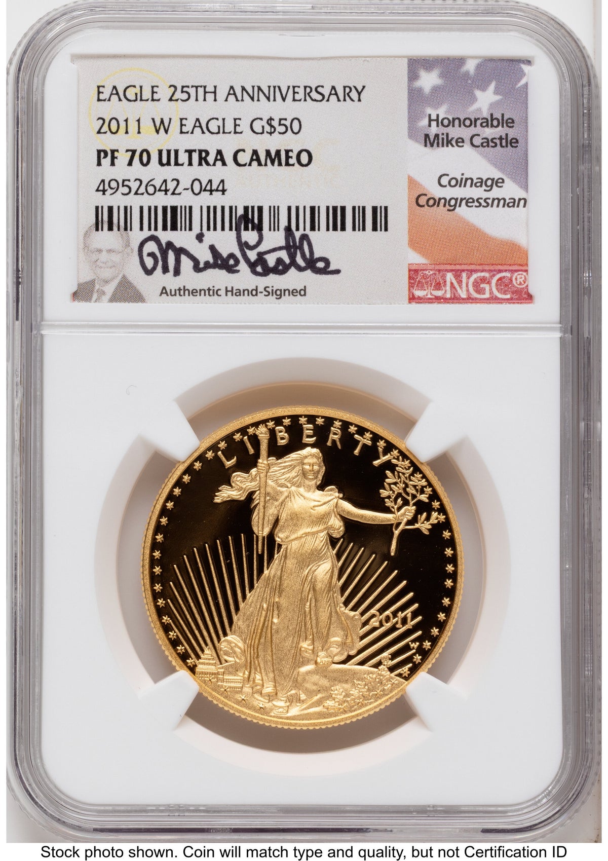 2011-W Proof Gold Eagle 1.85 oz Mike Castle NGC PF70